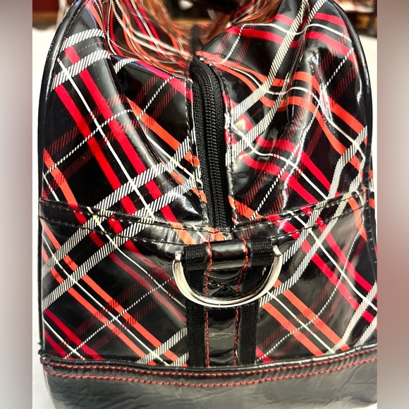 Vera Bradley Stylish Black & Red Plaid Travel Duffel Carry-On Frill Bag - Picture 14 of 15